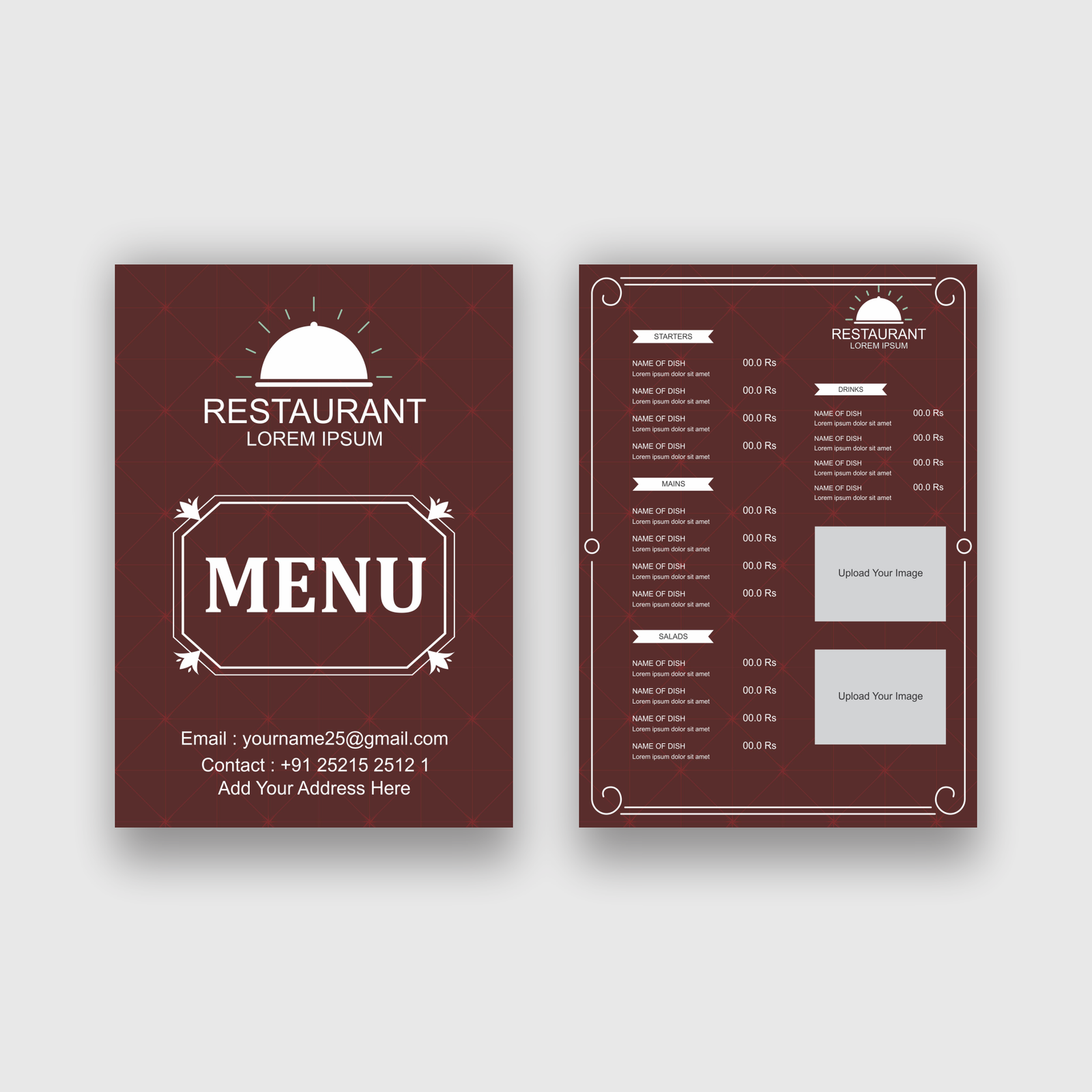 Menu Card (A4 Size) – printkero.com