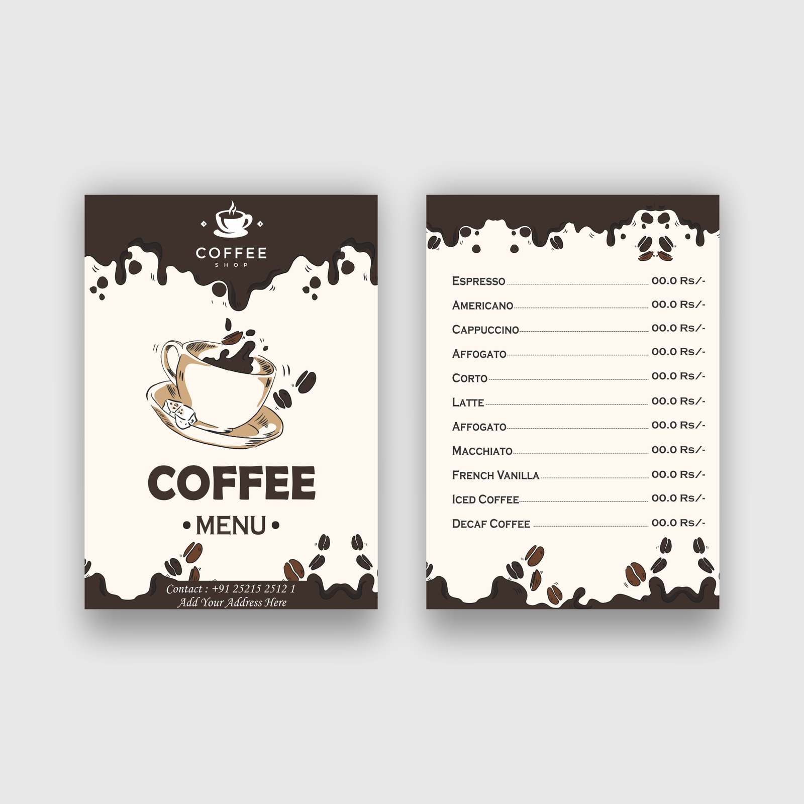 Menu Card (A4 Size) – printkero.com